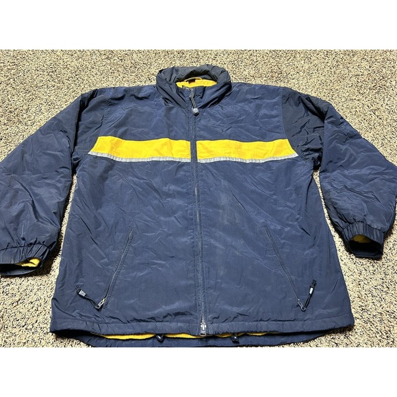 Arizona Jean Company Other - ARIZONA JEAN CO Winter Coat Men's XL Fleece Lined Blue Yellow Stripe